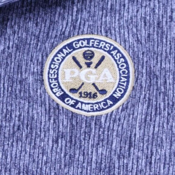 Antigua Mens PGA 1916 Quarter-Zip Pullover Shirt L Blue Polyester/Spandex - Picture 3 of 9